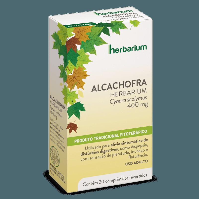 Alcachofra 400mg Herbarium Caixa 20 Comprimidos Revestidos