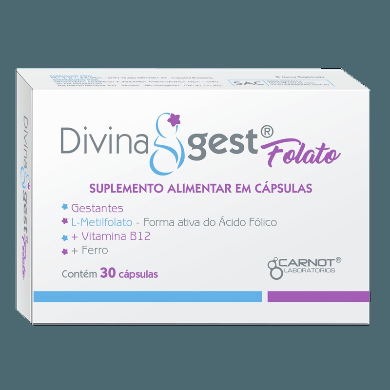 Suplemento Divinagest Folato Caixa 30 Capsulas