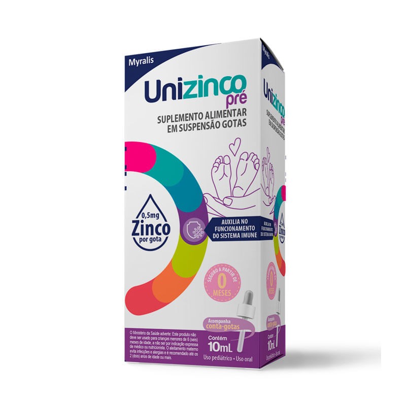 Unizinco Pre Sem Sabor Myralis Pharma Caixa 10ml Suspensao Gotas + Conta-gotas