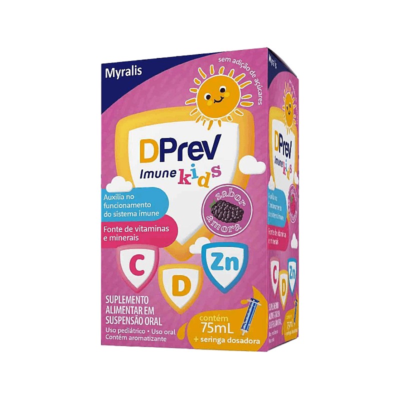 Dprev Imune Kids Framboesa 75ml Suspensao Oral + Seringa Dosadora