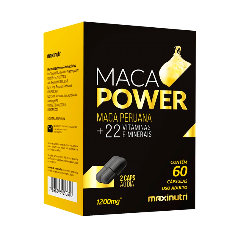 Maca Peruana Power 1200mg 60caps Maxinutri