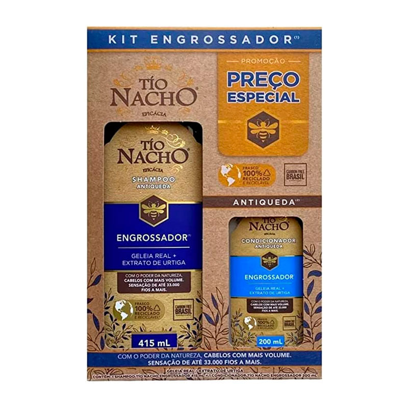 Kit Tio Nacho Shampoo 415ml + Condicionador 200ml Engrossador
