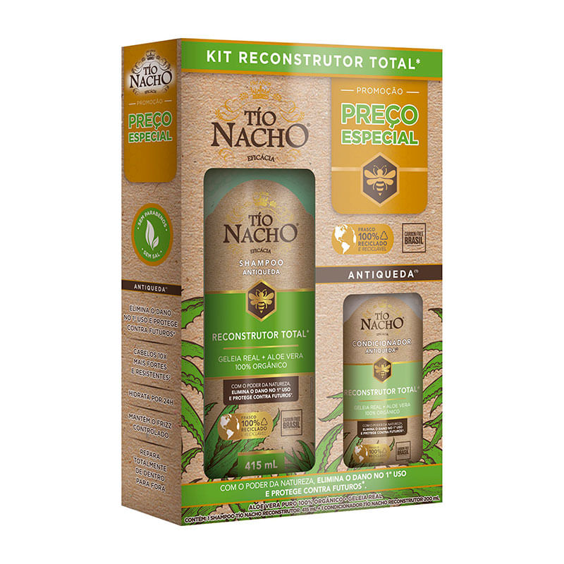 Kit Shampoo + Condicionador Tio Nacho Reconstrucao 415ml