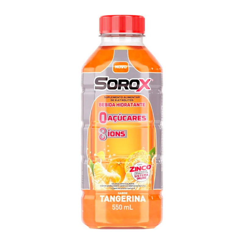 Isotonico Tangerina Zero Acucar Sorox Frasco 550ml
