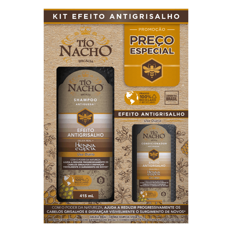 Tio Nacho Kit Shampoo 415ml + Condicionador Antigrisalho 200ml