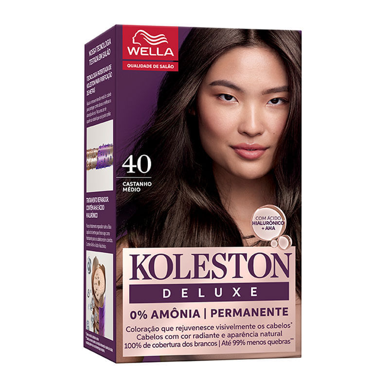 Tintura Capilar Koleston Deluxe Castanho Medio 40 Wella