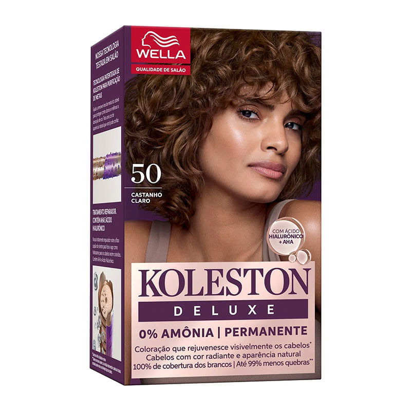 Tintura Capilar Koleston Deluxe Castanho Claro 50 Wella