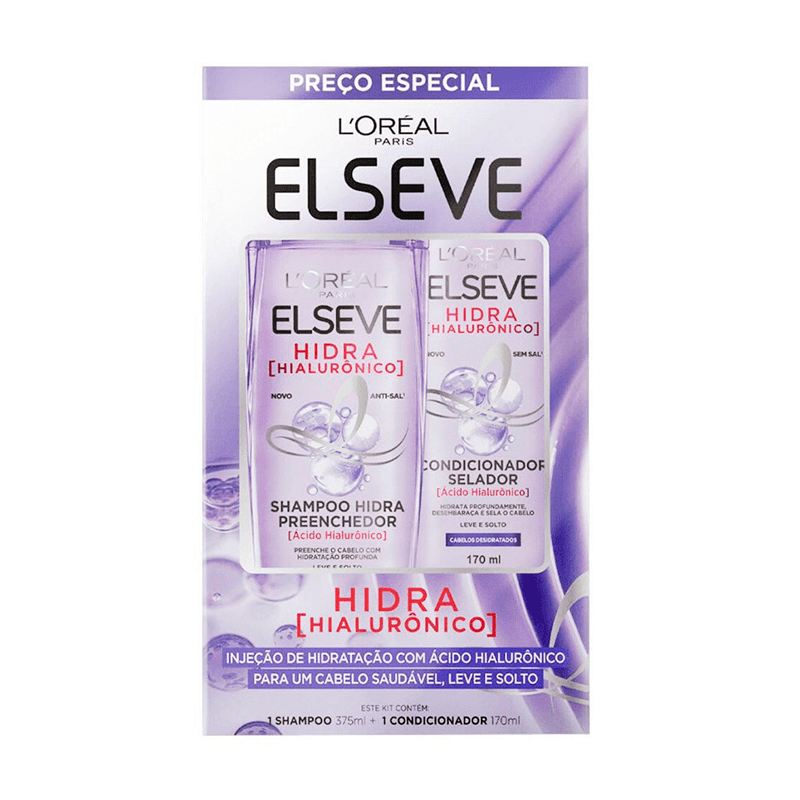 Pack Shampoo 375ml + Condicionador 170ml L'Oréal Paris Elseve Hidra Hialuronico
