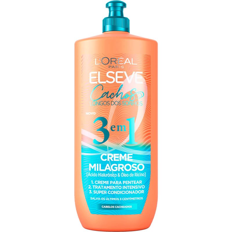 Creme Milagroso 3 Em 1 Cabelo Cacheado L'Oréal Paris Elseve Cachos Longos Dos Sonhos 500ml
