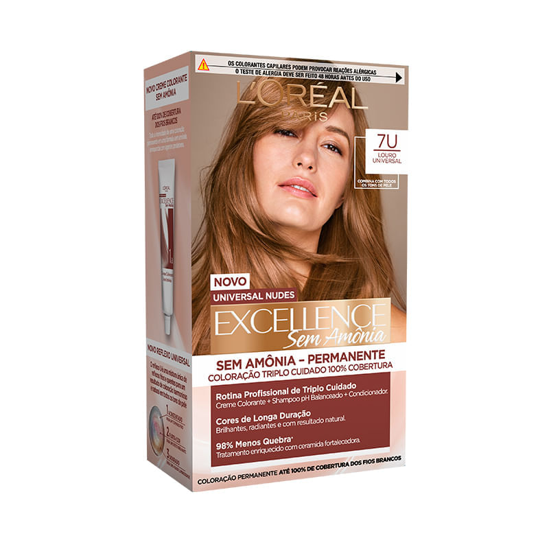 Tintura Capilar Imedia Excellence Sem Amonia Universal Nudes Cor 7U Louro