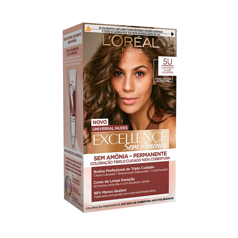Tintura Capilar Imedia Excellence Sem Amonia Universal Nudes Cor 5U Castanho Claro