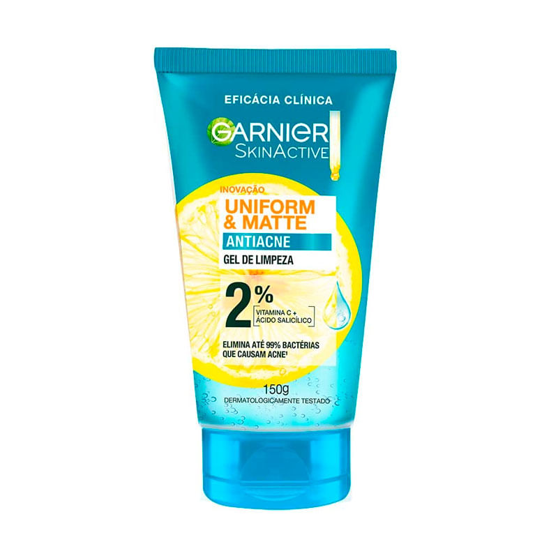 Gel De Limpeza Facial Garnier Uniform & Matte Antiacne 150g