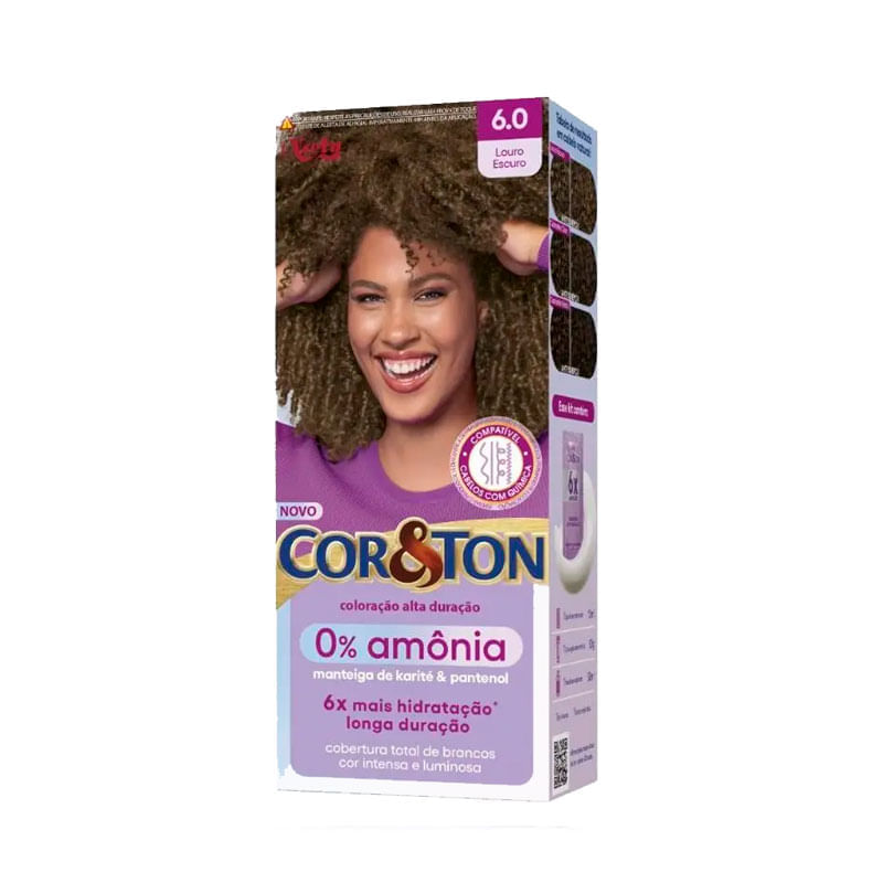 Tintura Capilar Niely Cor&Ton Sem Amonia Cor 6.0 Louro Escuro