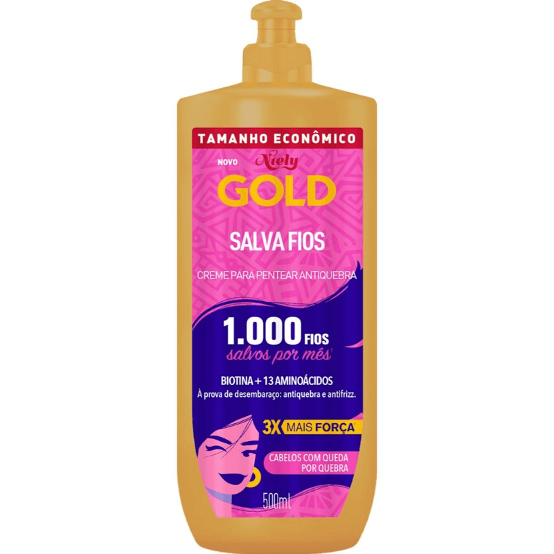 Creme Para Pentear Salva Fios Niely Gold 500ml