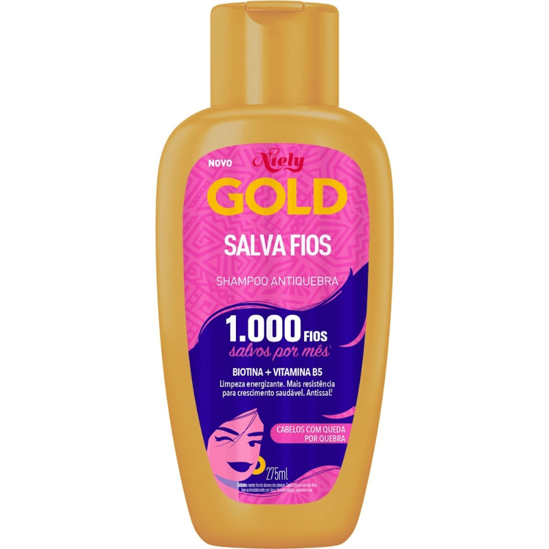 Shampoo Antiquebra Salva Fios Niely Gold 275ml