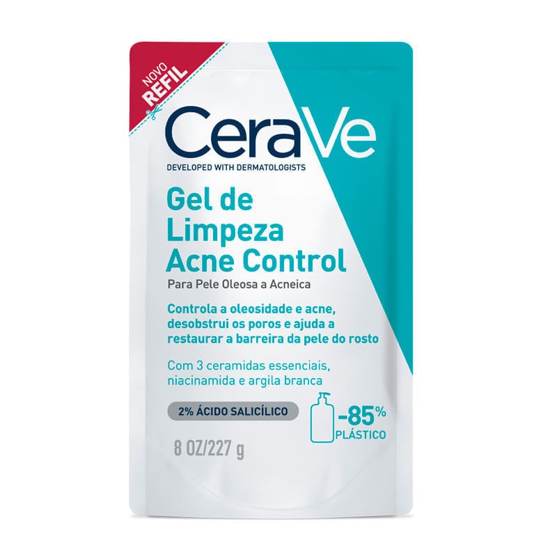 Gel De Limpeza Cerave Acne Control Sache 227g Refil
