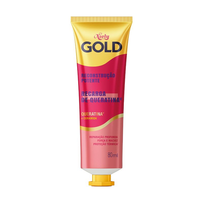 Recarga De Queratina V E Ceramida Niely Gold Reconstruçao Potente Bisnaga 80ml