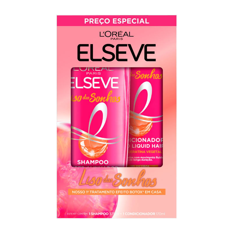Pack Elseve Shampoo 375ml E Condicionador 170ml Liso Dos Sonhos 2025 L'Oréal Paris