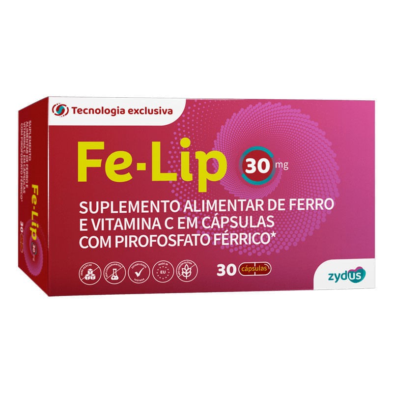 Fe-lip 30mg c/30 Capsulas