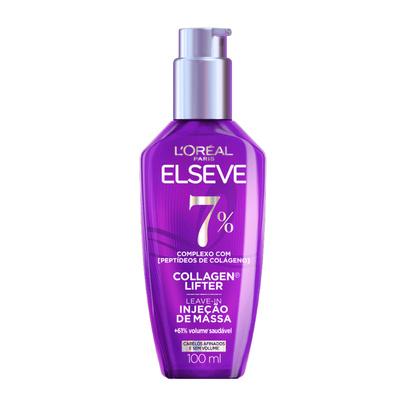 Leave-in 7% Complexo Com Peptideos De Colageno L'Oréal Paris Elseve Collagen Lifter Injeçao De Massa Frasco 100ml Pump